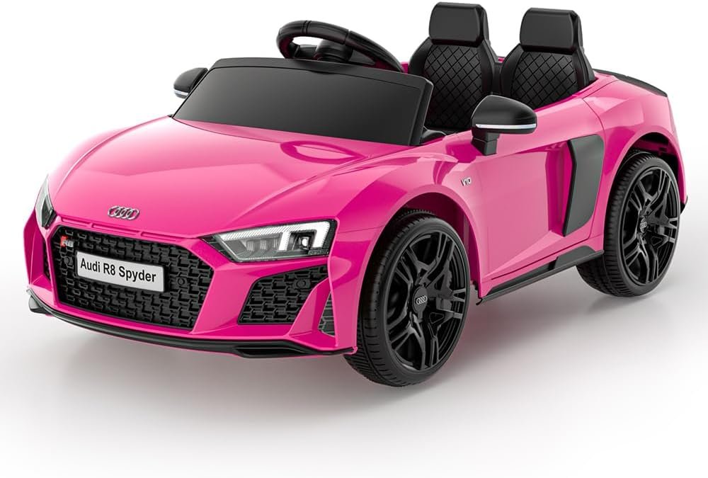 Licensed Audi R8 Spyder Electric Ride-On Car for Kids Pink with Remote Control