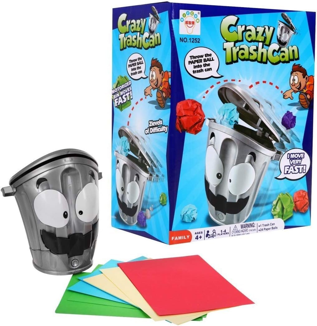 Crazy Trash Can Game – Paper Ball Toss – Fun for Kids Ages 3+