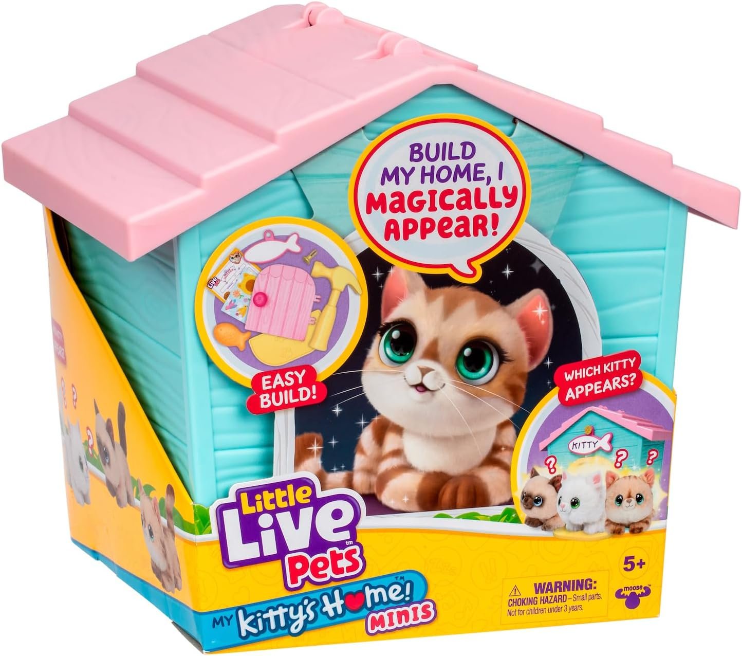 Little Live Pets My Kitty's Home Minis Playset – Surprise Plush Kitten House Toy for Kids