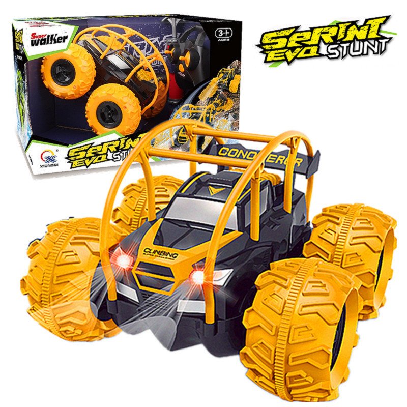RC Amphibious Stunt Car 2.4G Remote Control Toy Gift for Kids with 360 Spins Flips Land and Water