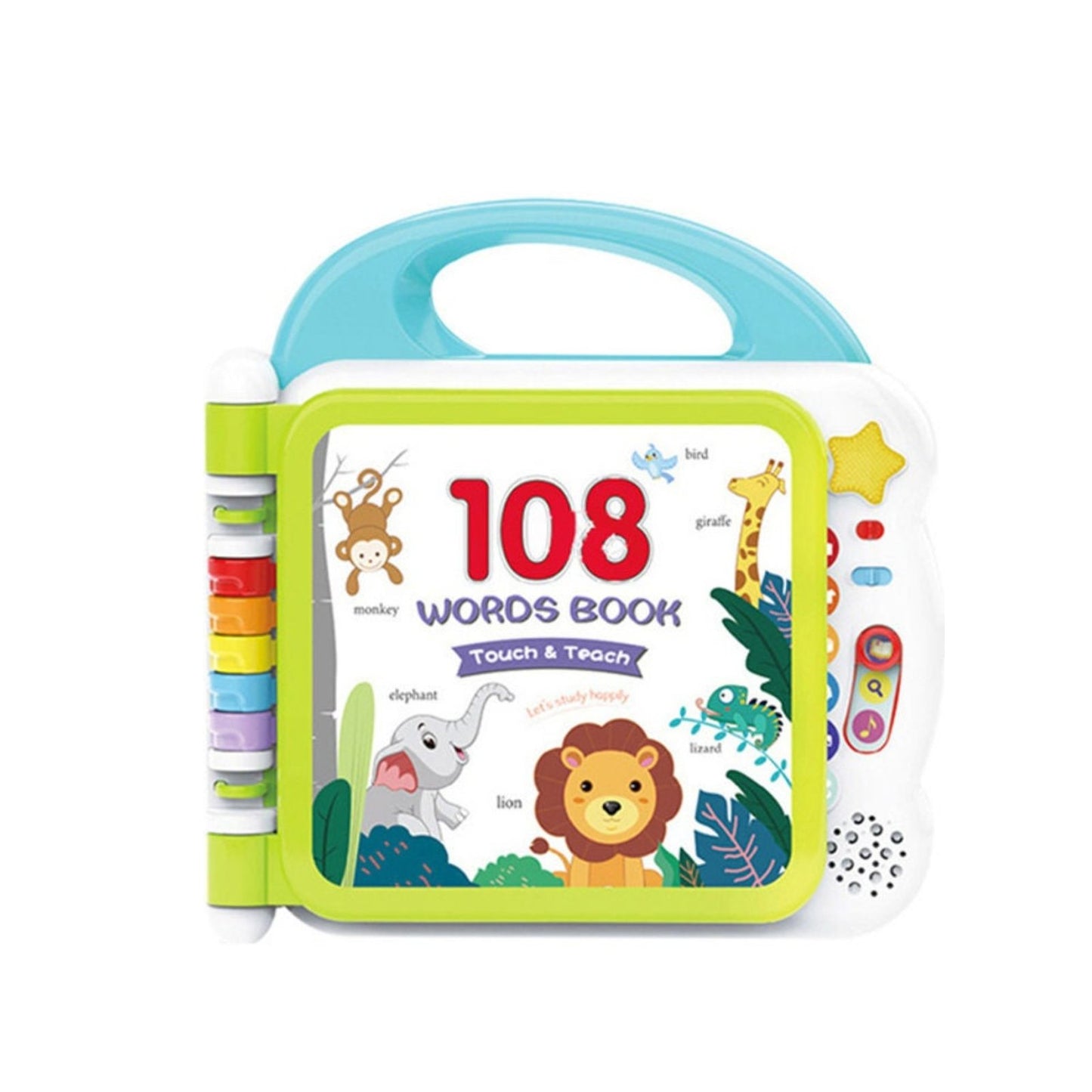 Kids Melody Touch And Teach Words Book Interactive Learning Toy With Sound Music Bluetooth Green color