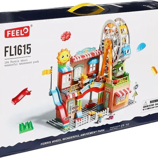 FEELO Children’s Ferris Wheel Wonderful Amusement Park Building Block Set – 194 Pieces (Age 3+)