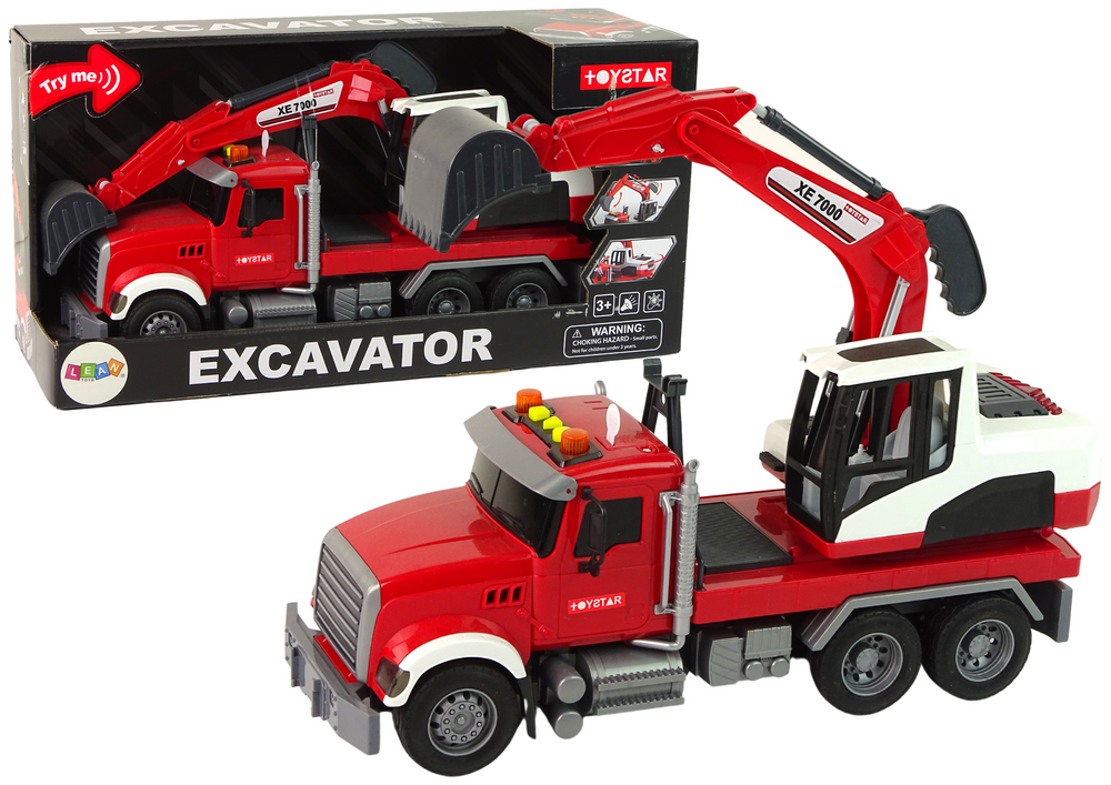 Toy Excavator Truck with Lights & Sound – Construction Vehicle Toy (Age 3+)
