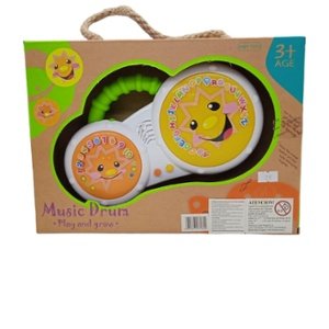 Electronic Drum Smiley Face Keyboard Piano Musical Toy with Lights and Sounds for Kids Age 3+