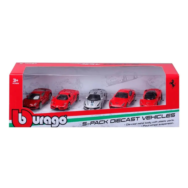 Ferrari 1 64 Drive 5 Pack Mini Die Cast Cars Set for Kids Collectible Vehicle Play Fun
