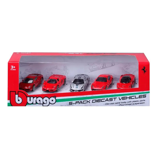 Ferrari 1 64 Drive 5 Pack Mini Die Cast Cars Set for Kids Collectible Vehicle Play Fun