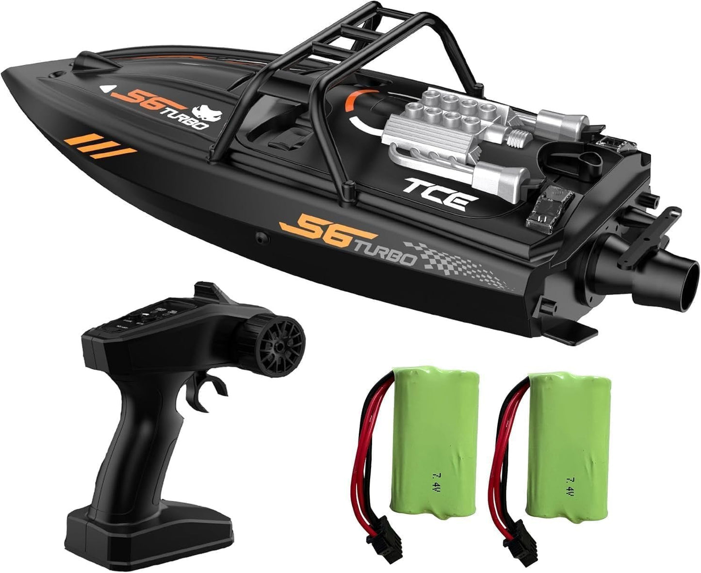 RC Jet Boat Kids Toy – High-Speed Remote Control Off-Road Speedboat with Lights, Dual Battery, 15–20km/h, Age 14+