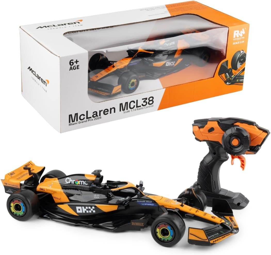 McLaren F1 RC Car Kids Toy MCL38 (1:14 Scale) – Officially Licensed Remote Control Racing Toy, 2.4GHz, Rechargeable, Age 3+