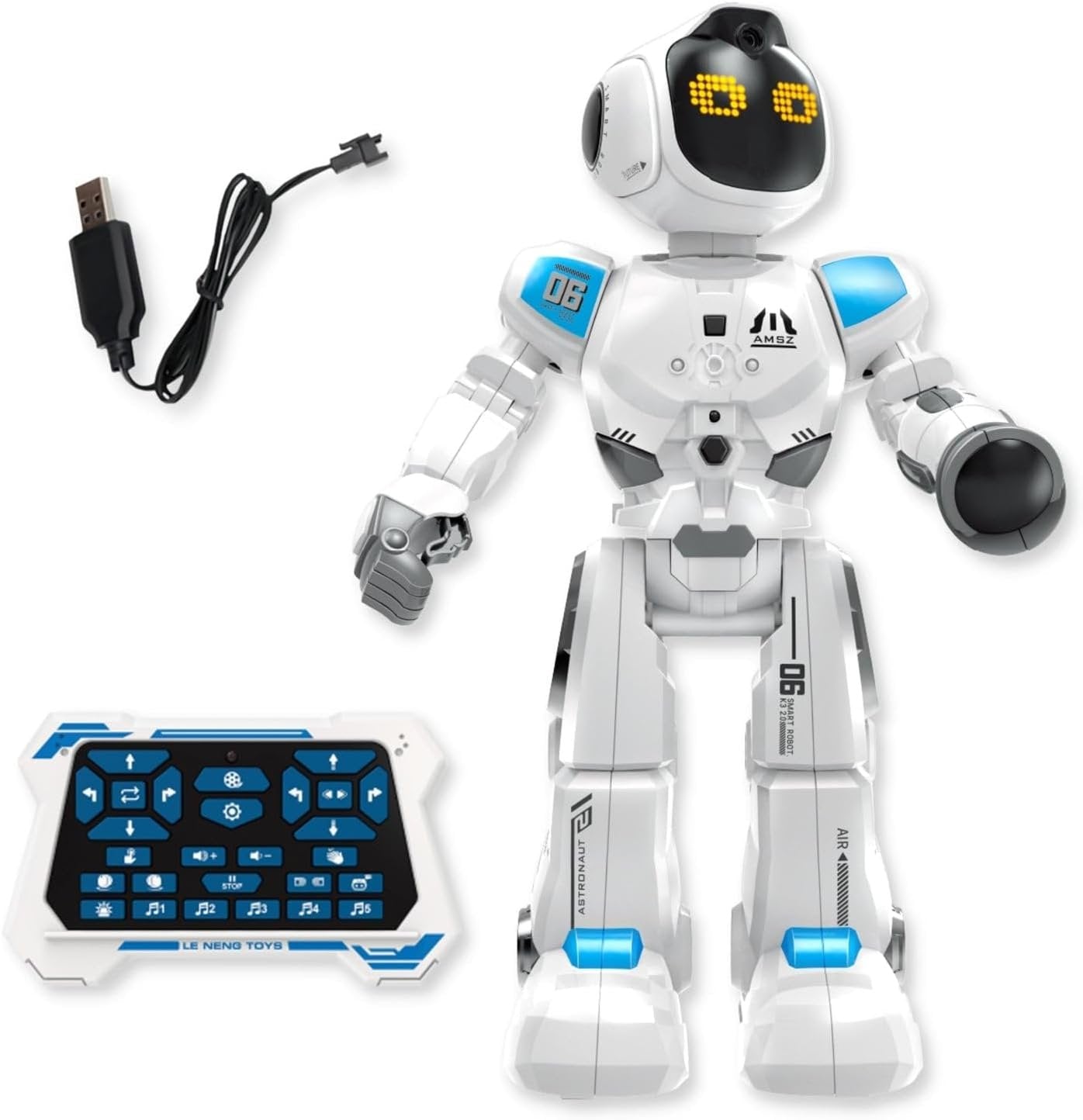 RC Intelligent Programming Robot K30 Remote Control Educational Toy with LED Lights and Sounds 6+