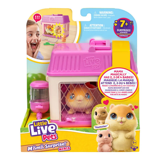 Little Live Pets Mama Surprise Mini Hamster Playset for Kids – Interactive Surprise Baby Hamsters Toy