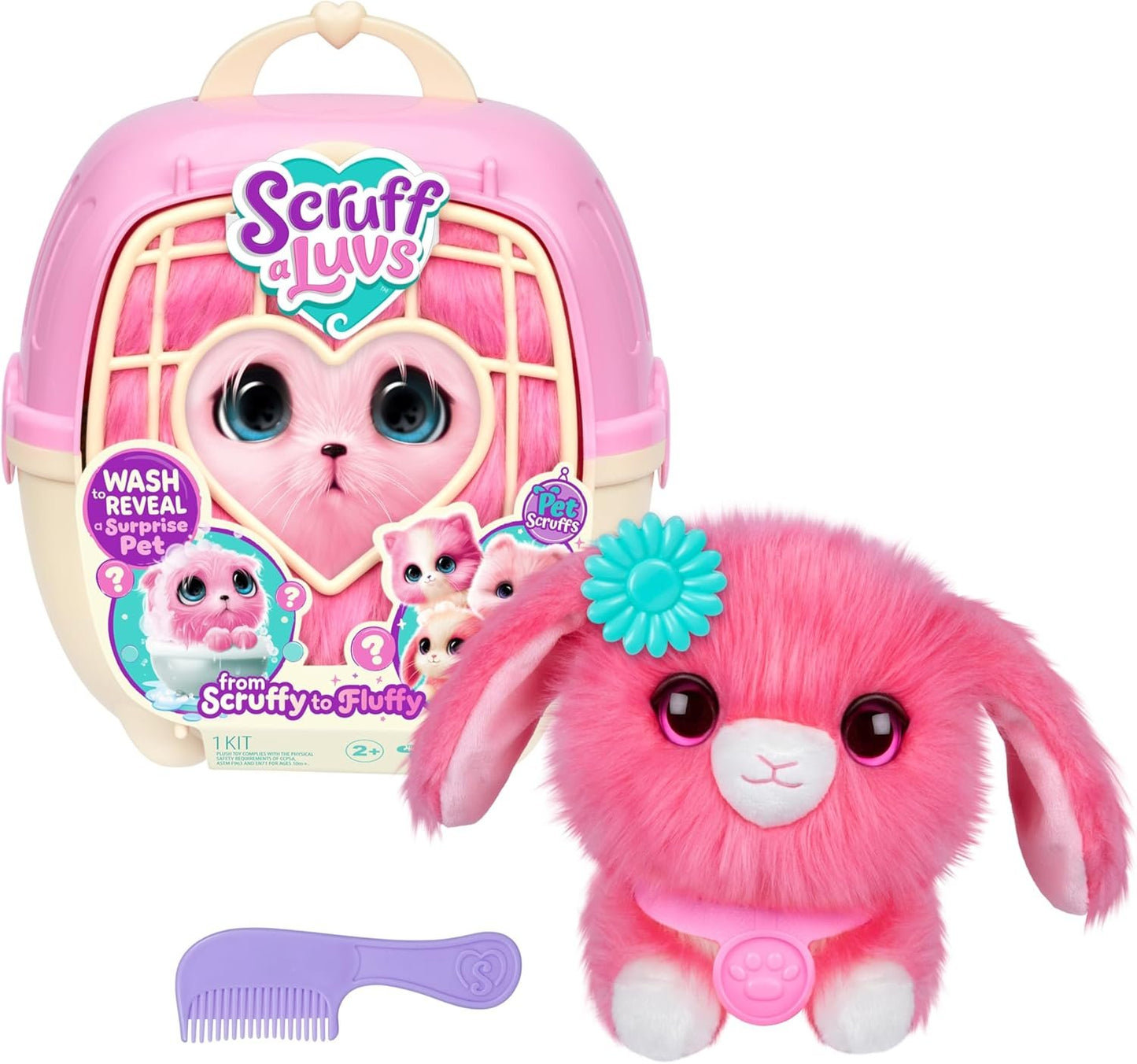 Scruff A Luvs Surprise Rescue Pet Pink Plush Toy for Kids