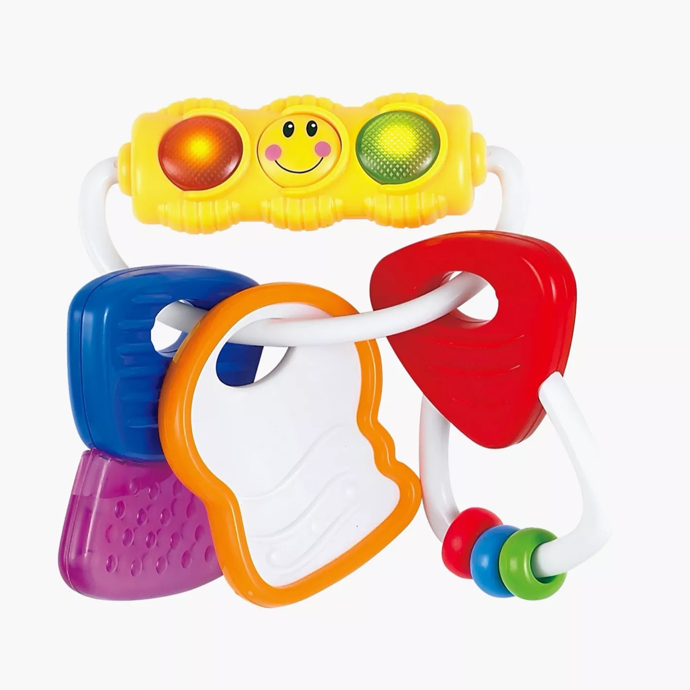 Hola 2 - in - 1 Light & Rattle Keys Baby Teether - Sensory Toy with Flashing Lights & Rattling Sound, BPA - Free, 0M+