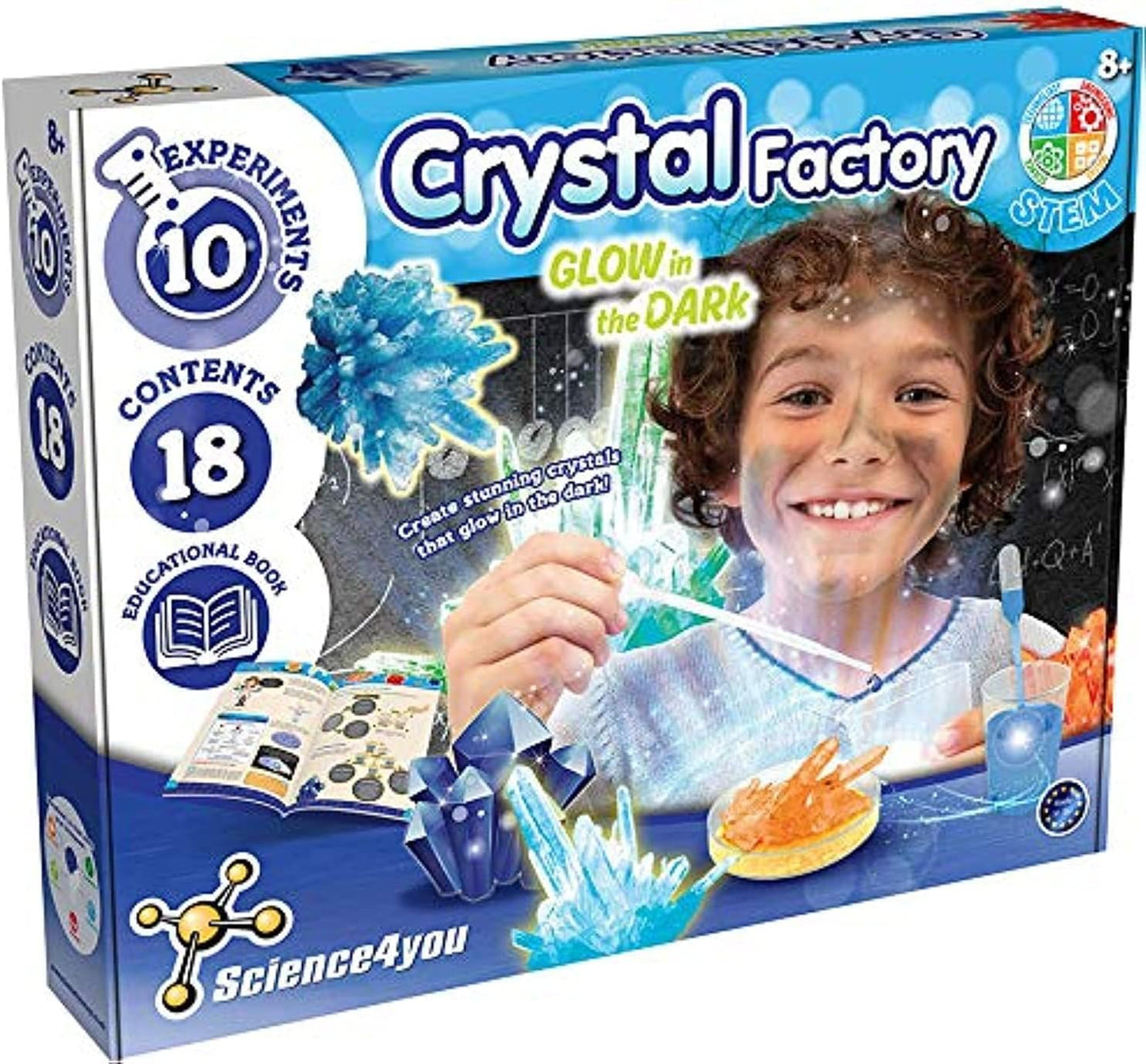 Glow in the Dark Crystal Factory STEM Kit for Kids 8+
