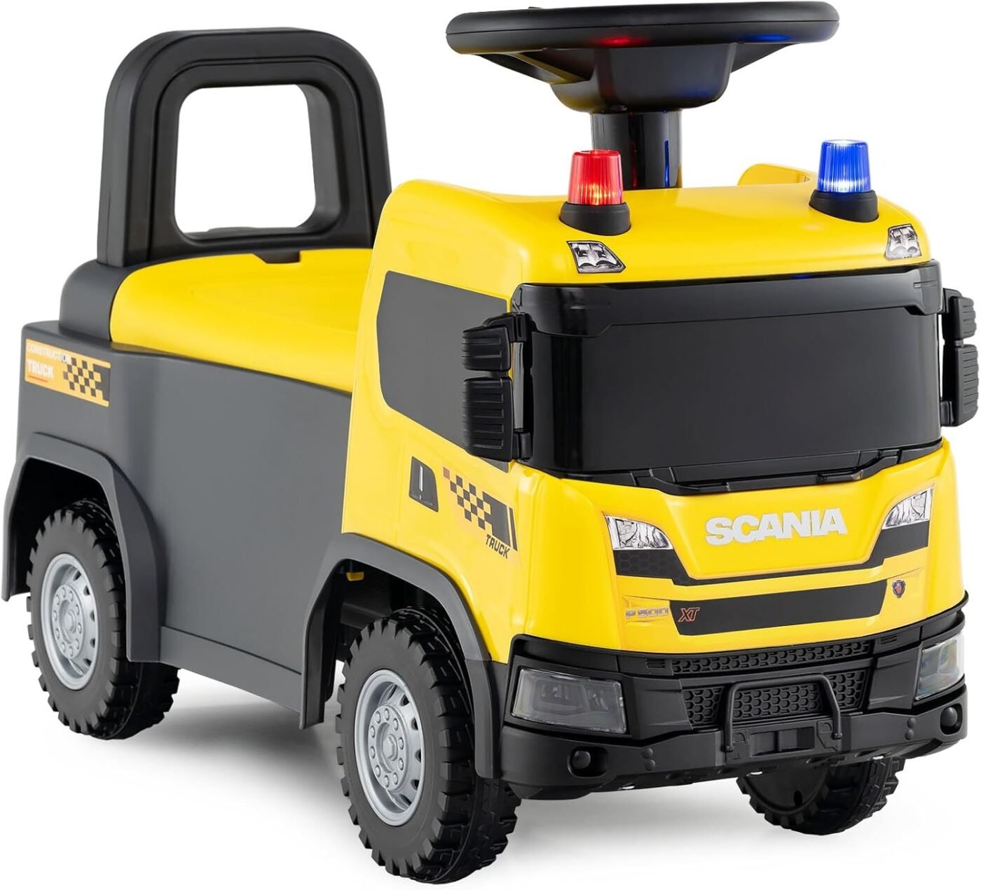 Licensed Scania Kids Ride-On Truck – Yellow Push Along Car (18+ Months)
