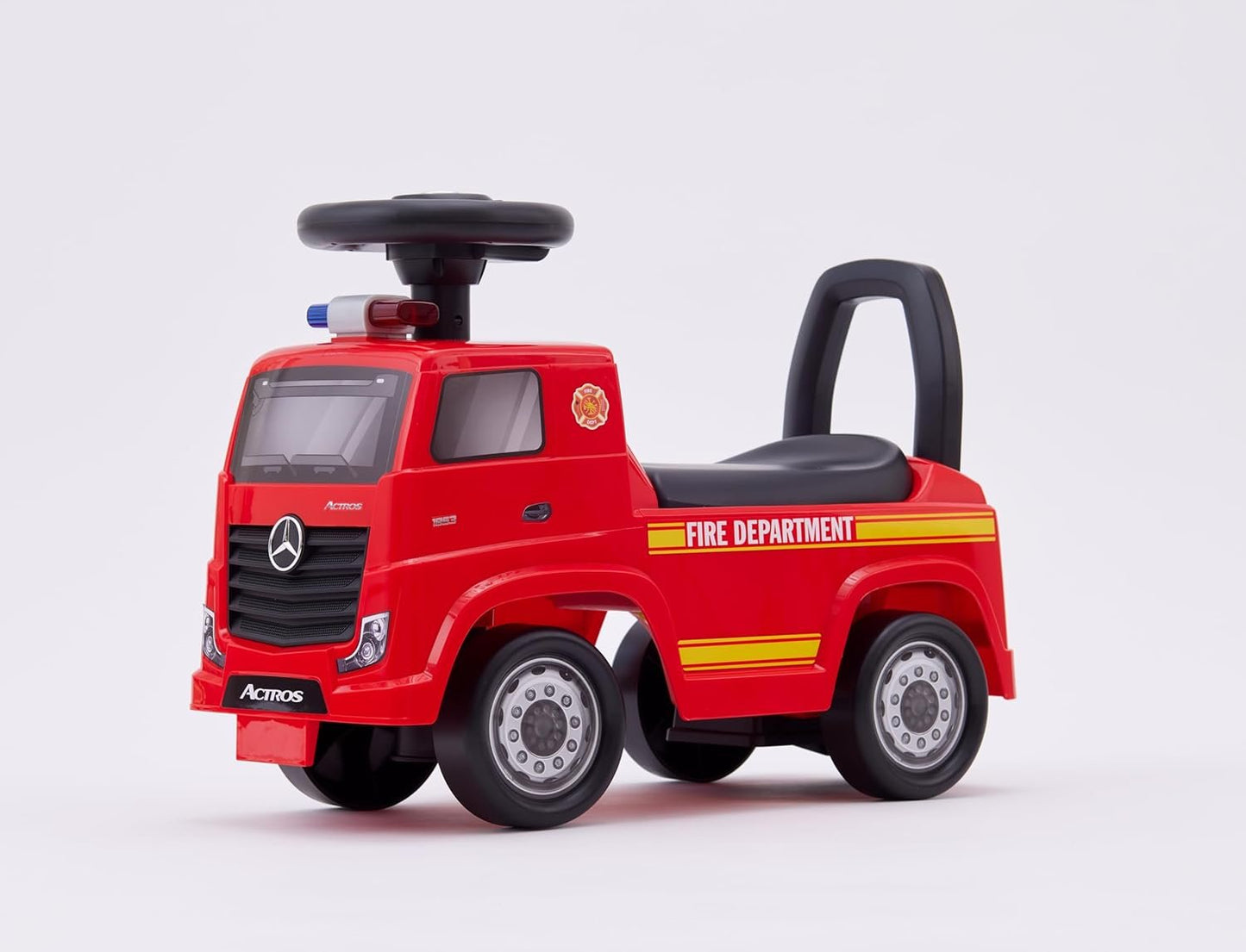 Mercedes Benz Actros Ride On Fire Truck Push Car Licensed with Sounds for Kids 2 to 6 Years