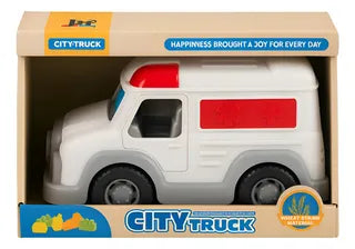 City Truck Ambulance Toy Vehicle Plastic Friction-Powered for Kids Age 3+