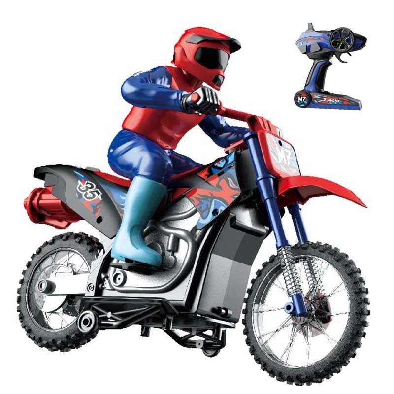 Crazon 1:10 RC Motorcycle Toy Remote Control Lights Spray Fun Gift for Kids 6+