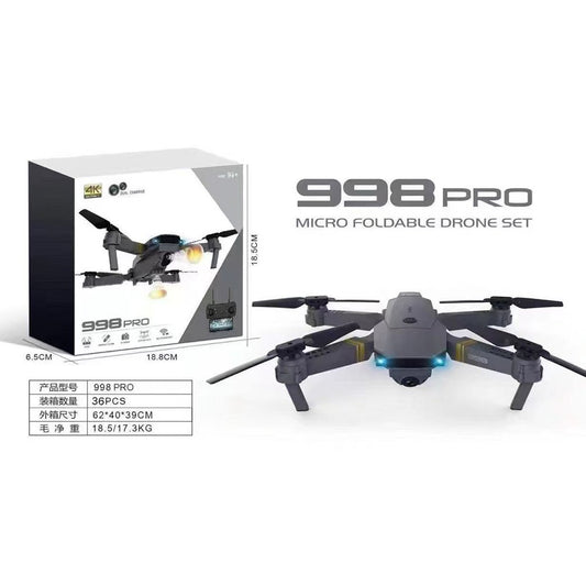 998 Pro Foldable Micro Drone with 4K Camera FPV Altitude Hold Remote Control App 12+