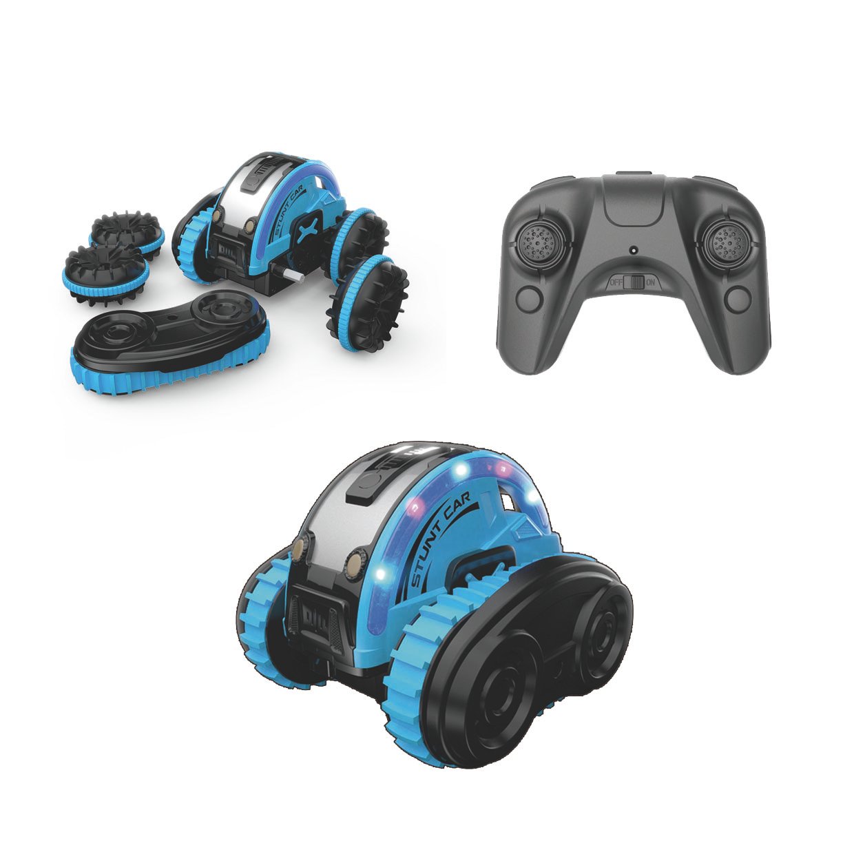 Lenvien Amphibious RC Car Kids Toy – 4WD Remote Control Stunt Truck & Boat, 2.4GHz, 360° Spins, LED Lights, Age 6+