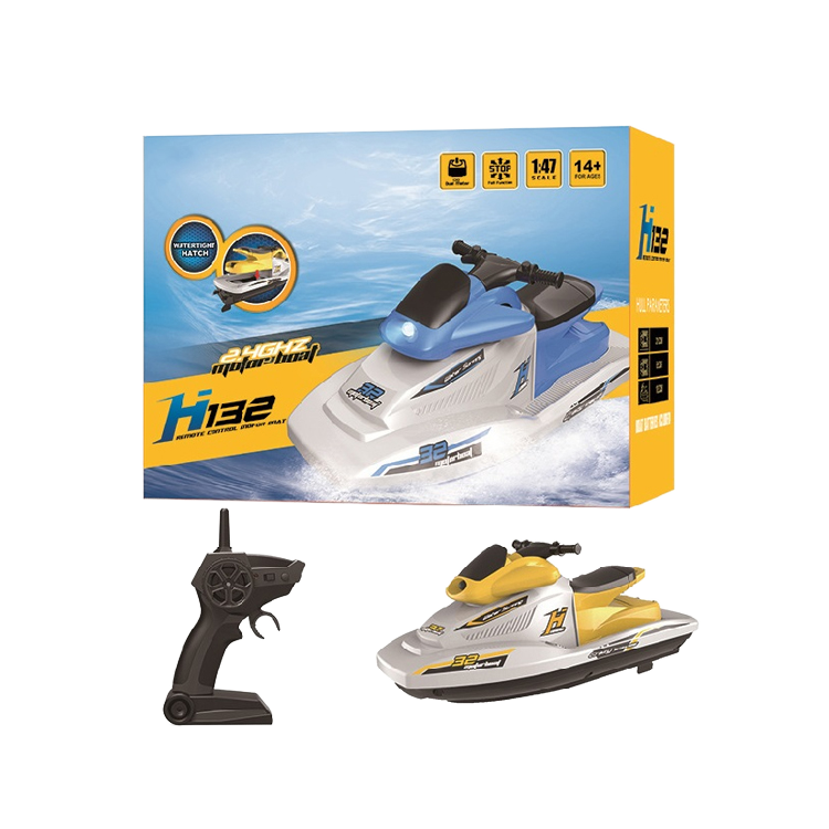POCO DIVO RC Jet Ski Kids Toy 1:47 Scale, 2.4GHz Remote Control Speed Boat with LED Lights, Ages 6+