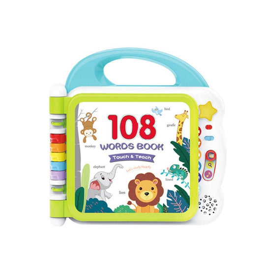 Kids Melody Touch And Teach Words Book Interactive Learning Toy With Sound Music Bluetooth Green color