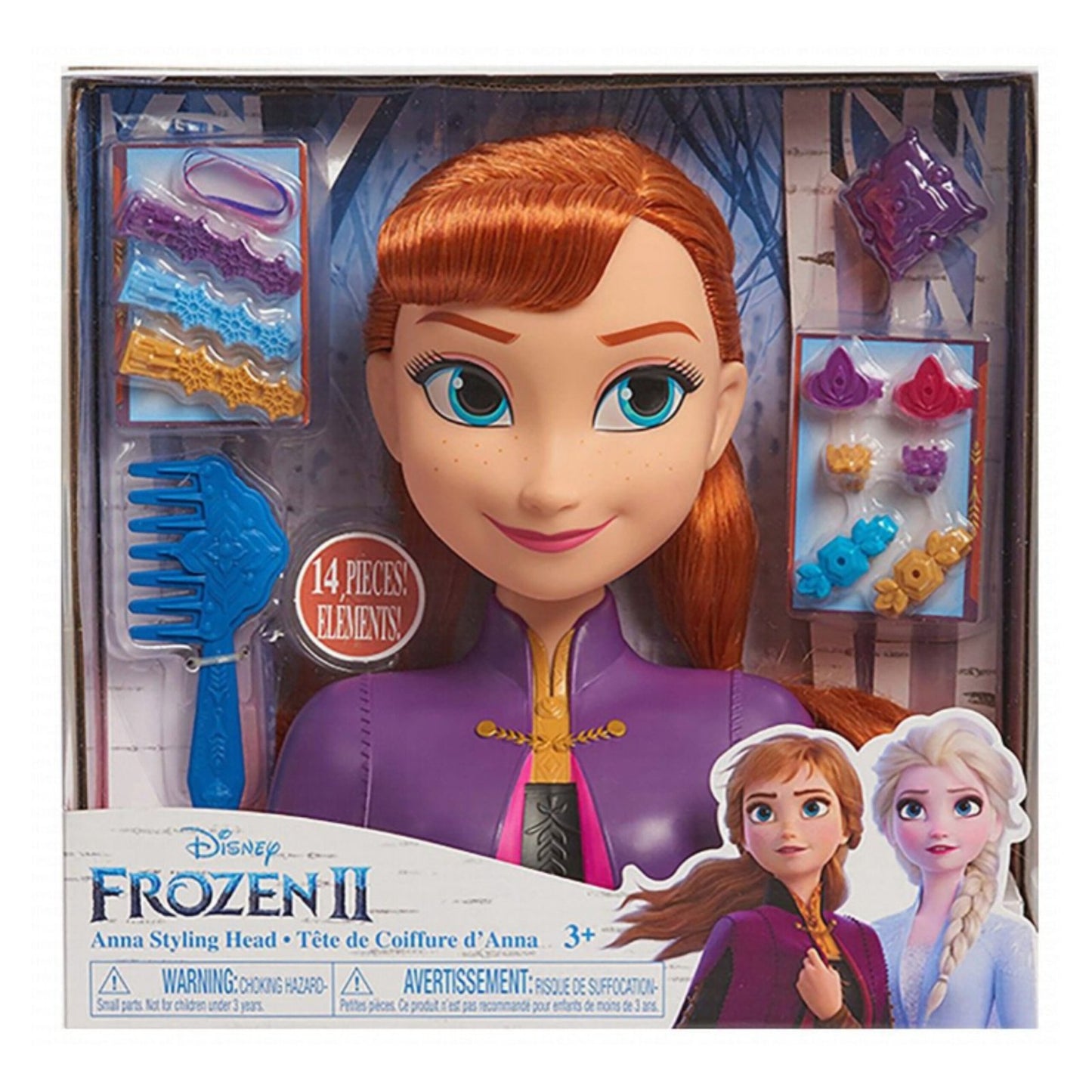 Disney Frozen 2 Anna Styling Head with Hair Accessories (Ages 3+)