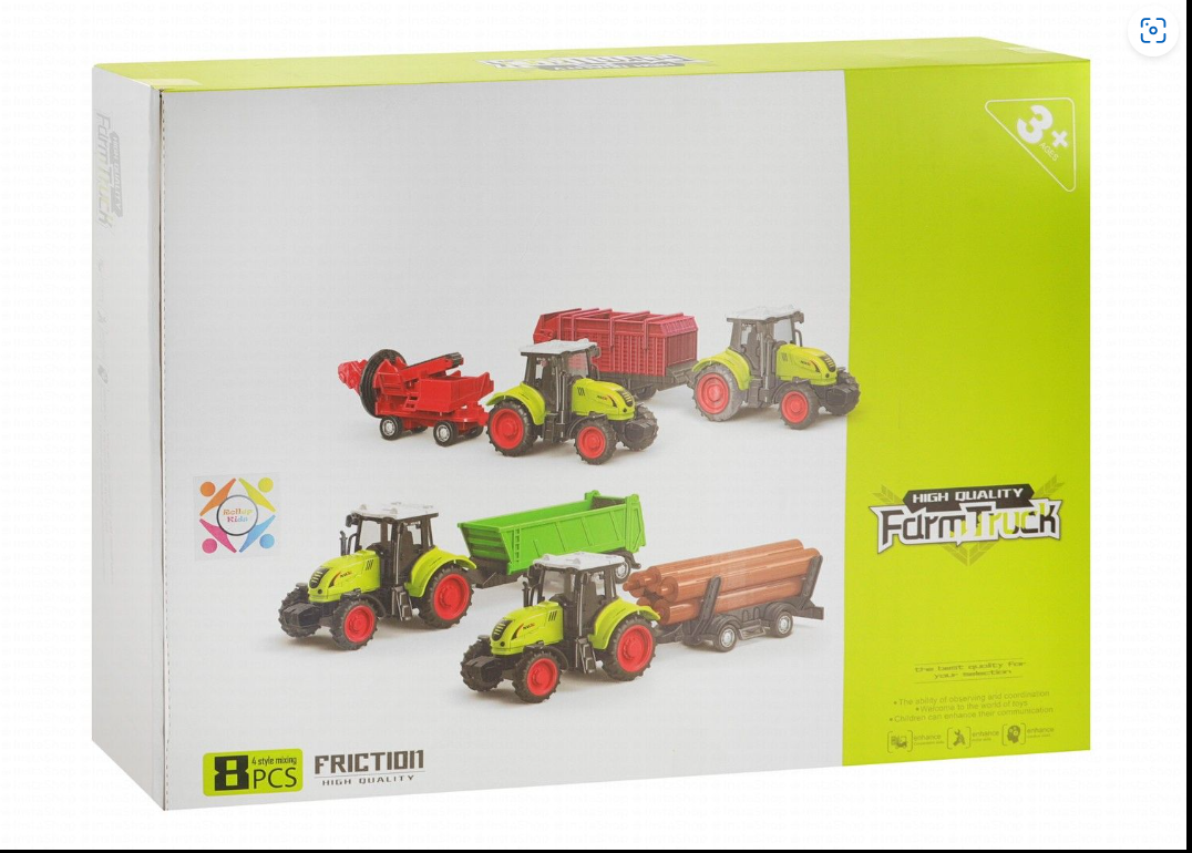 High-Quality Farm Tractor Toy , Push & Go Friction Powered (Age 3+)