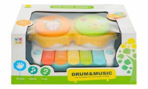 Rollup Kids Baby Musical Drum & Piano Toy – 3+ Months