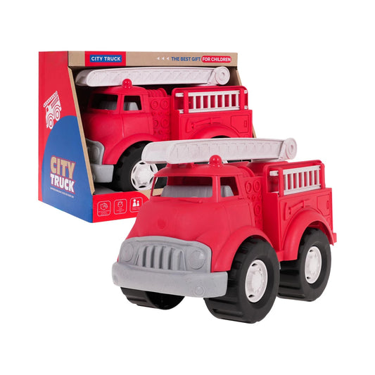 City Truck Fire Truck Toy with Rotating Ladder and Removable Side Ladders Age 1 - 5